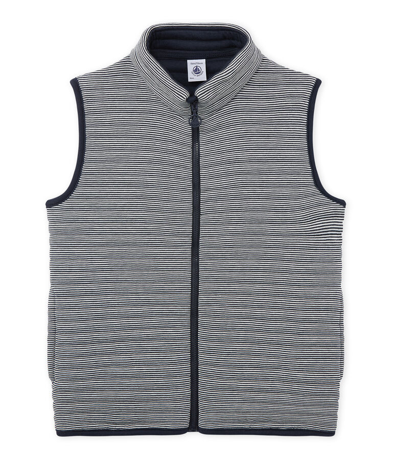 Doudoune sans manches gar&ccedil;on bleu/blanc