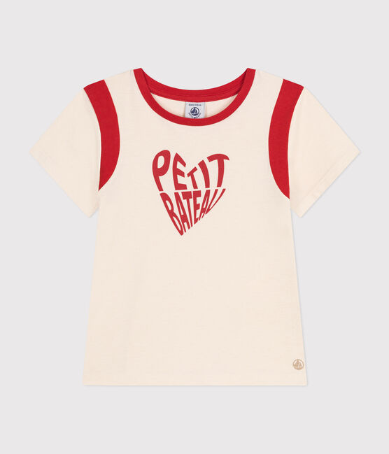 Tee-shirt en jersey enfant fille écru AVALANCHE