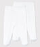 Lot de 2 pantalons blancs à pieds bébé en coton biologique blanc ECUME