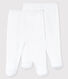 Lot de 2 pantalons blancs à pieds bébé en coton biologique