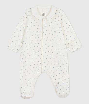 Pyjama bébé en velours à col imprimé cœurs