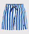 Short de bain rayé enfant garçon blanc MARSHMALLOW/bleu SURF
