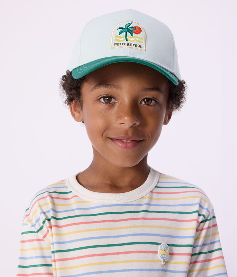 Casquette enfant en coton bleu/multicouleur