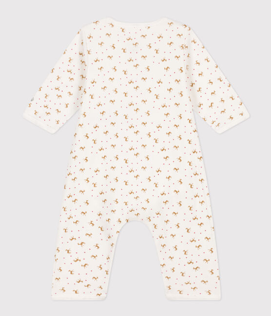 Bodyjama sans pieds bébé en coton rouge MARSHMALLOW/blanc HARISSA