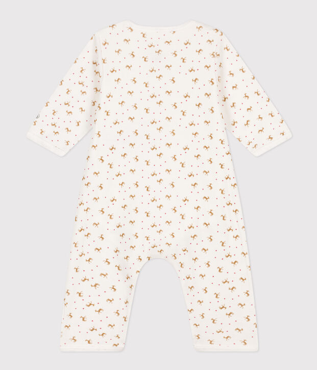 Bodyjama sans pieds b&eacute;b&eacute; en coton blanc/rouge