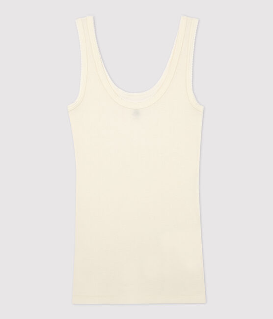 Débardeur laine et coton Femme blanc MARSHMALLOW