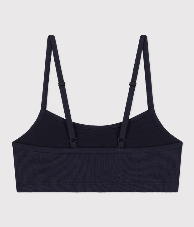 Brassi&egrave;re femme en coton &eacute;lasthanne bleu marine