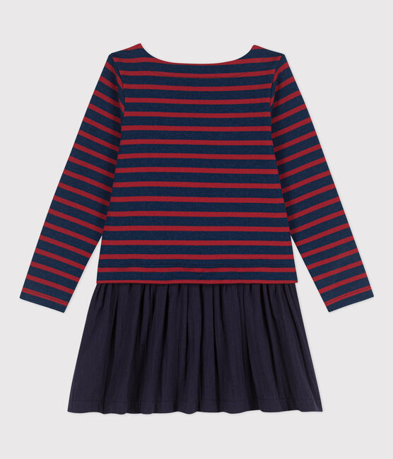 Robe rayée en coton épais et gaze de coton enfant fille LITTORAL CHINE/ STOP