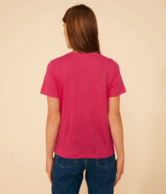 Tee-shirt en lin femme rose DELHI