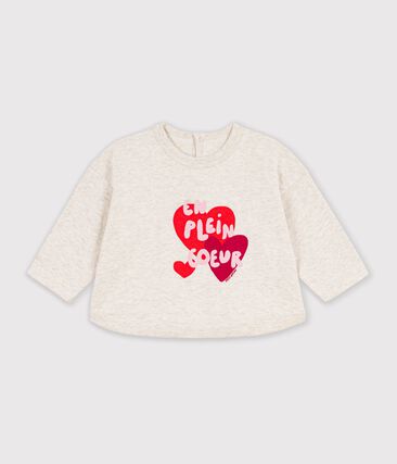 Tee-shirt bébé en coton manches longues uni à motif