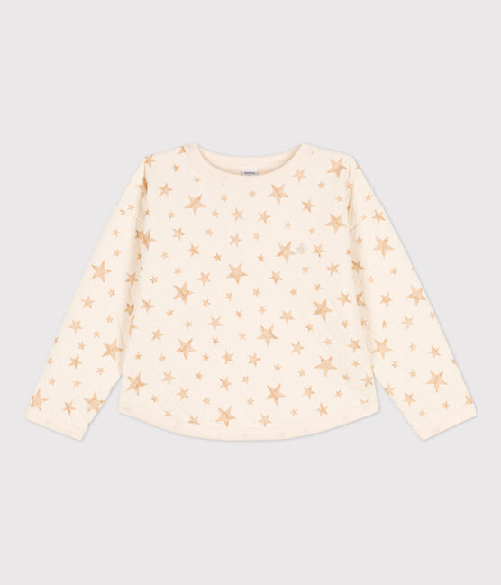 Sweatshirt imprimé en tubique enfant fille écru AVALANCHE