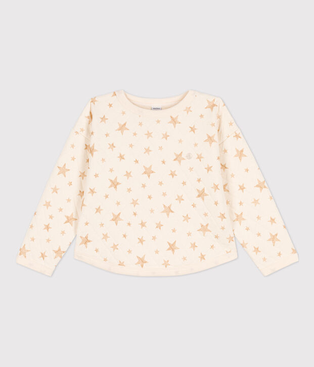 Sweatshirt imprim&eacute; en tubique enfant fille &eacute;cru