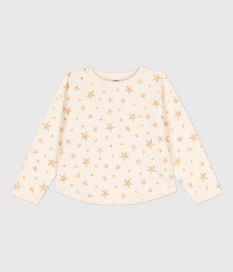 Sweatshirt imprim&eacute; en tubique enfant fille &eacute;cru AVALANCHE