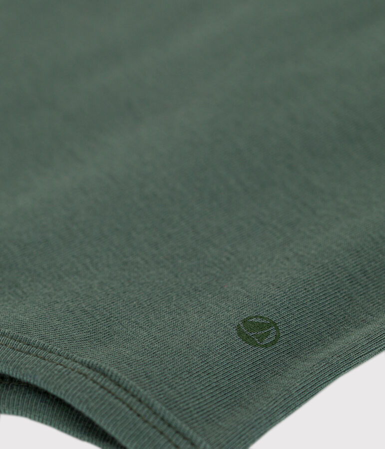 Body manches courtes col claudine en coton b&eacute;b&eacute; vert CROCO