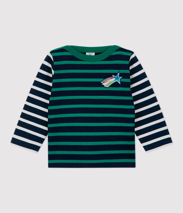 PETIT BATEAU - Marinière en coton bébé.