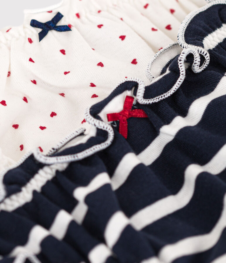 Lot de 2 culottes c&oelig;ur et rayure en coton femme variante 1