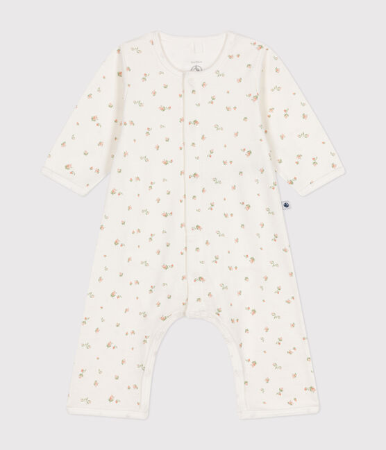 Bodyjama sans pieds en coton bébé blanc MARSHMALLOW/blanc MULTICO