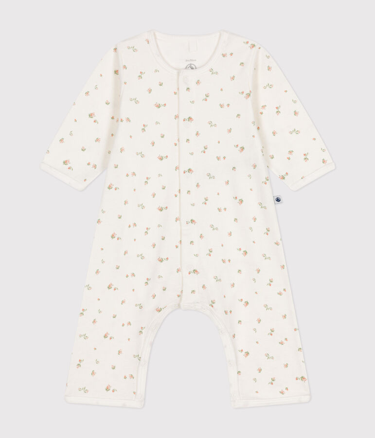 Bodyjama sans pieds en coton b&eacute;b&eacute; blanc MARSHMALLOW/blanc MULTICO