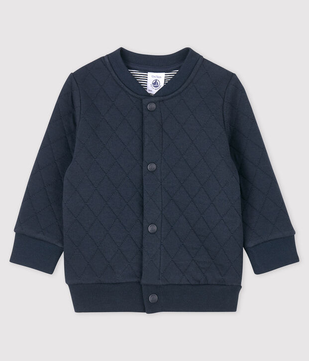 Cardigan en tubique b&eacute;b&eacute;. bleu marine