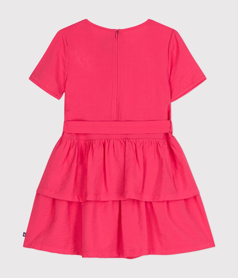 Robe manches courtes en toile enfant fille rose GLOSS