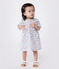 Robe bébé en coton manches courtes, imprimée à fleurs blanc MARSHMALLOW/blanc MULTICO