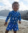 Short de bain bébé, imprimé plage bleu PORCELANA/ MARSHMALLOW