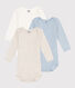 Lot de 3 bodies manches longues unis en coton