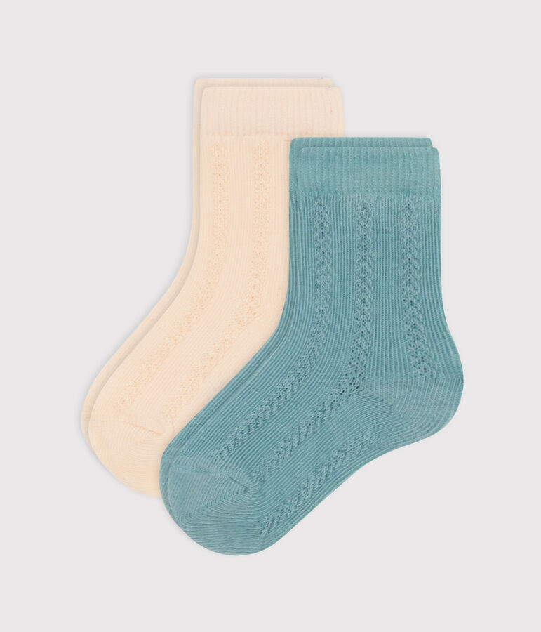 Lot de 2 paires de chaussettes unies en jersey de coton b&eacute;b&eacute; multicouleur