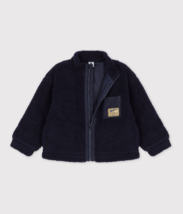 Veste en sherpa enfant gar&ccedil;on bleu