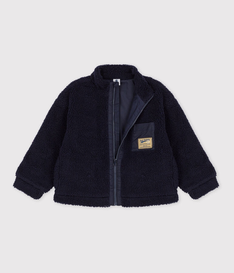 Veste en sherpa enfant gar&ccedil;on bleu SMOKING