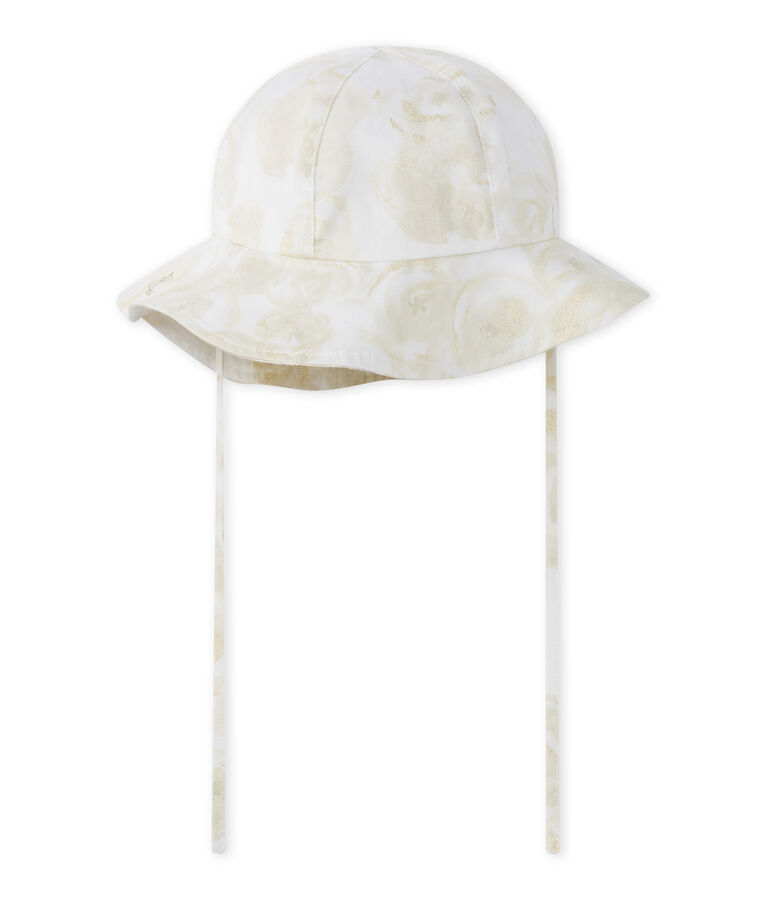 Chapeau b&eacute;b&eacute; fille blanc MARSHMALLOW/blanc MULTICO
