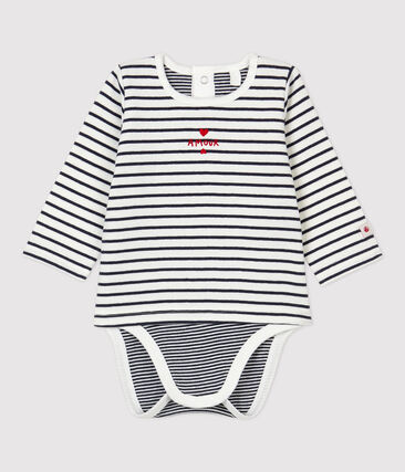 PETIT BATEAU - Body marinière bébé en coton biologique