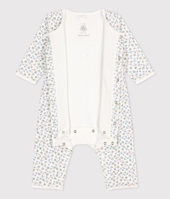 Bodyjama sans pieds imprimé bébé en coton blanc MARSHMALLOW/blanc MULTICO