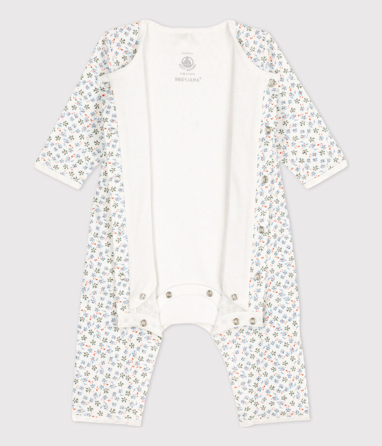 Bodyjama sans pieds imprim&eacute; b&eacute;b&eacute; en coton blanc MARSHMALLOW/blanc MULTICO