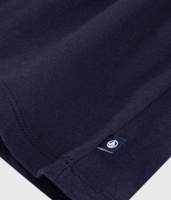 Robe bébé en coton manches courtes, unie avec son col marin bleu SMOKING