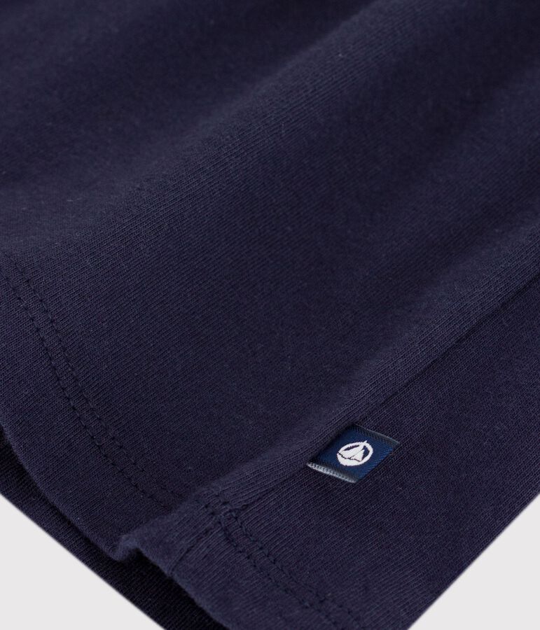 Robe b&eacute;b&eacute; en coton manches courtes, unie avec son col marin bleu SMOKING