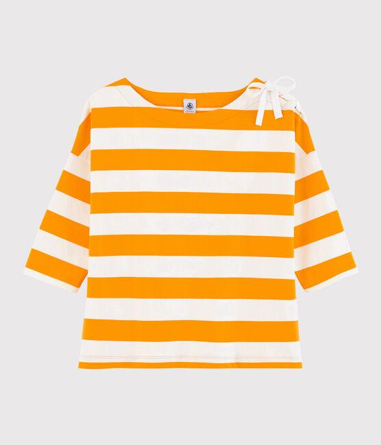 Marinière Femme jaune TEHONI/blanc MARSHMALLOW