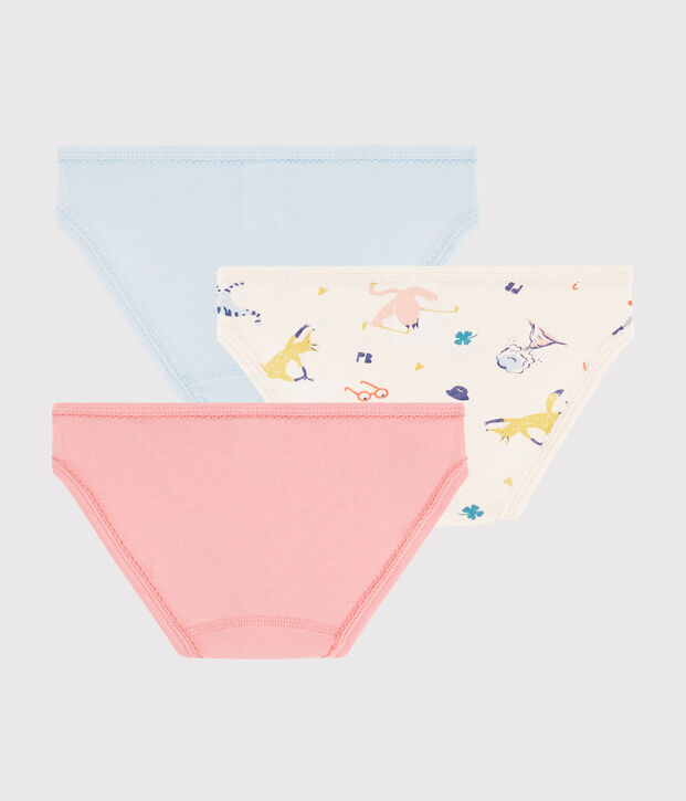 Lot de 3 culottes animaux yoga petite fille multicouleur