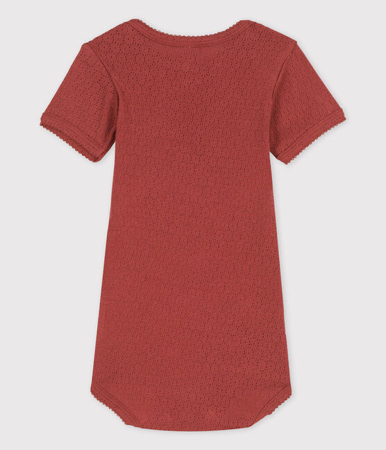 Body manches courtes en maille ajourée bébé marron OMBRIE