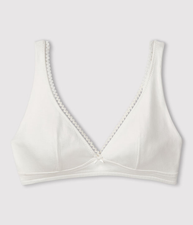 Soutien-gorge en coton stretch Femme blanc