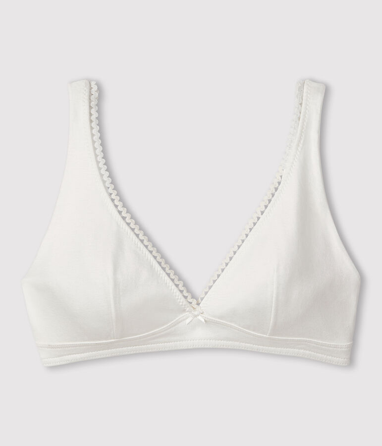 Soutien-gorge en coton stretch Femme blanc MARSHMALLOW