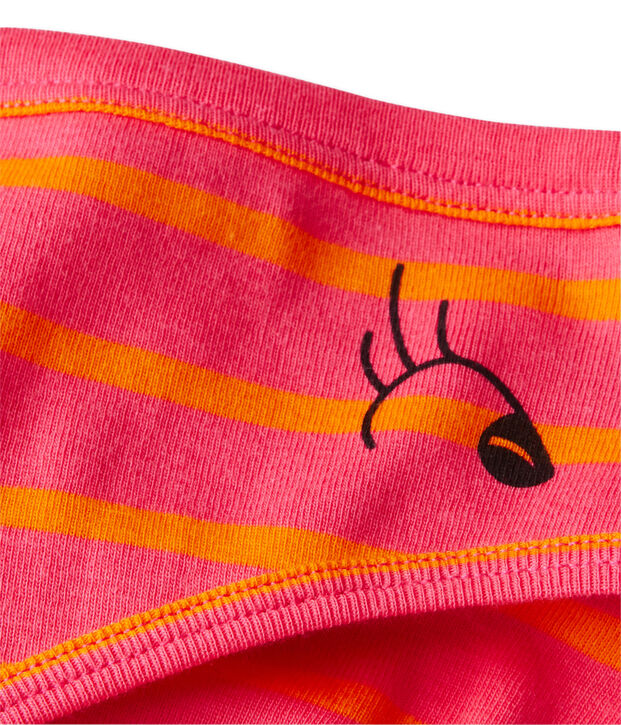Culotte femme en c&ocirc;te originale ray&eacute;e rose/orange