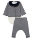 Ensemble 3 pièces rayées bébé fille