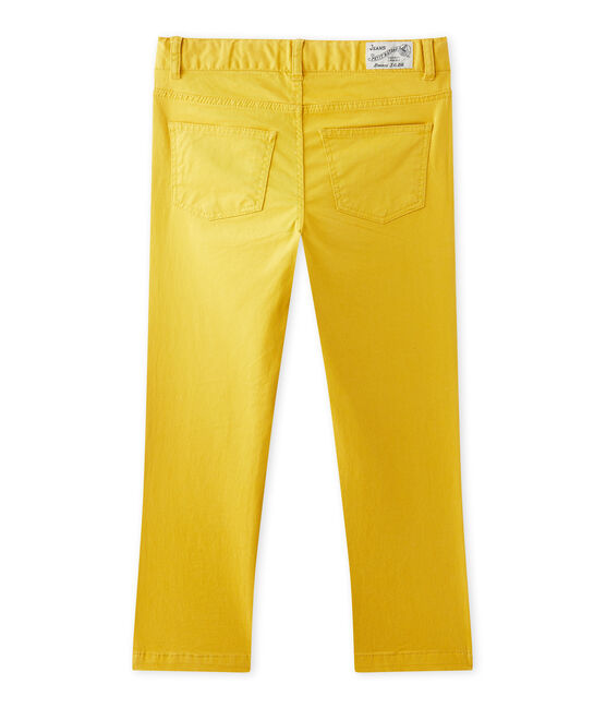 Pantalon garçon en gabardine jaune Ocre
