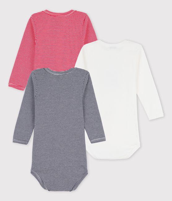 Lot de 3 bodies à rayures manches longues coton biologique variante 1
