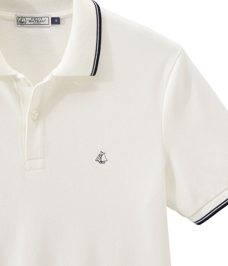 Polo manches courtes homme blanc MARSHMALLOW