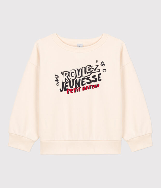 Sweatshirt imprim&eacute; en molleton enfant fille / gar&ccedil;on &eacute;cru