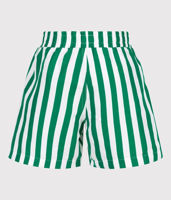 Short de bain enfant à rayures vert MARSHMALLOW/ JARDIN