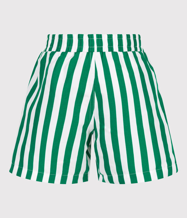 Short de bain enfant &agrave; rayures vert/vert