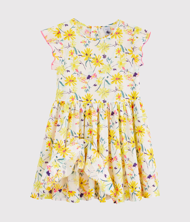 Robe enfant fille blanc/multicouleur